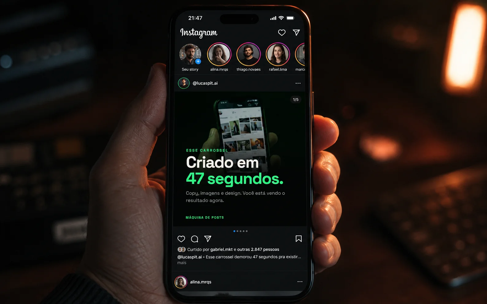 Máquina de Posts — sistema de carrosséis para Instagram
